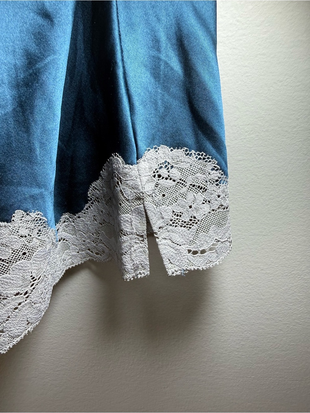 Vintage Express Turquoise Lace Trim Cami Top Size L | Y2K Babydoll - Picture 8 of 11